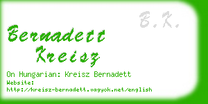 bernadett kreisz business card